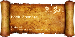 Mack Zsanett névjegykártya